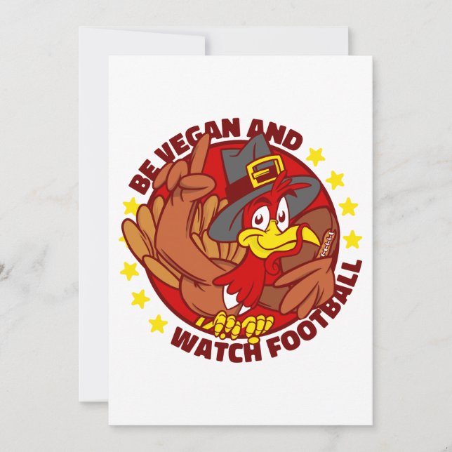 veganer glücklicher Turnhalsfußball Einladung (Vorderseite)