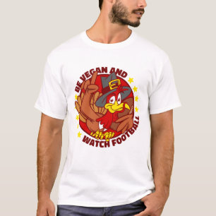 veganer glücklicher Turnhalsfußball T-Shirt