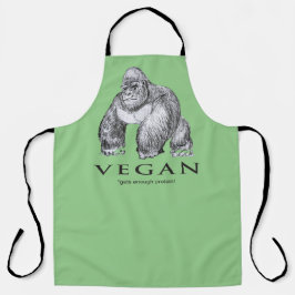 Veganer Gorilla bekommt genug Eiweiß Schürze