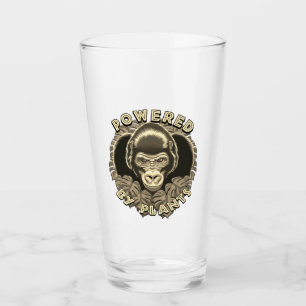 Veganer Gorilla - Powered by Pflanze Zitat Poster Glas