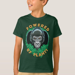 Veganer Gorilla - Powered by Pflanze Zitat T-Shirt