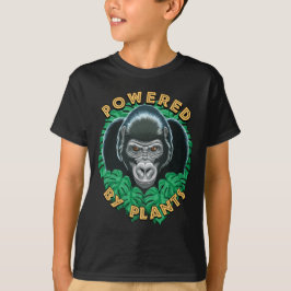 Veganer Gorilla - Powered by Pflanze Zitat T-Shirt