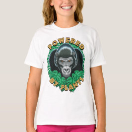 Veganer Gorilla - Powered by Pflanze Zitat T-Shirt