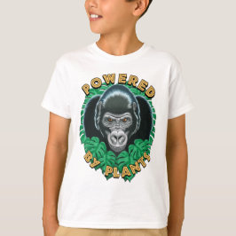 Veganer Gorilla - Powered by Pflanze Zitat T-Shirt