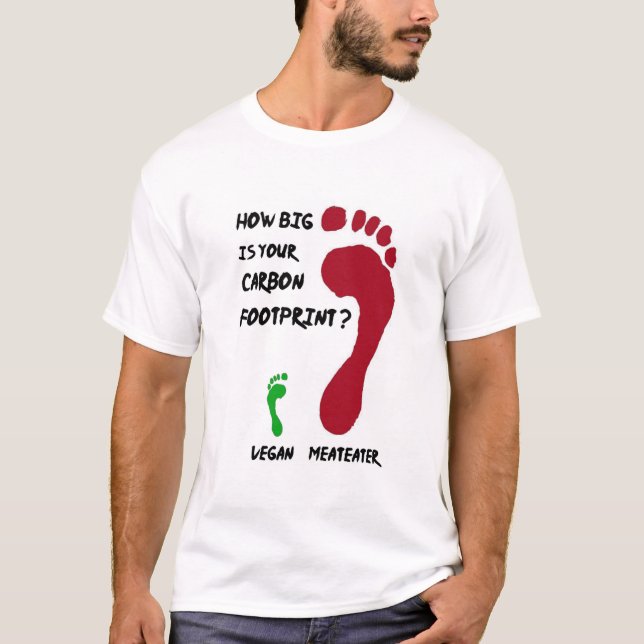 Veganer Kohlenstoff-Abdruck T-Shirt (Vorderseite)