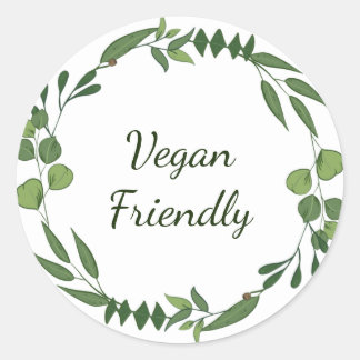 Veganer Kranz Runder Aufkleber