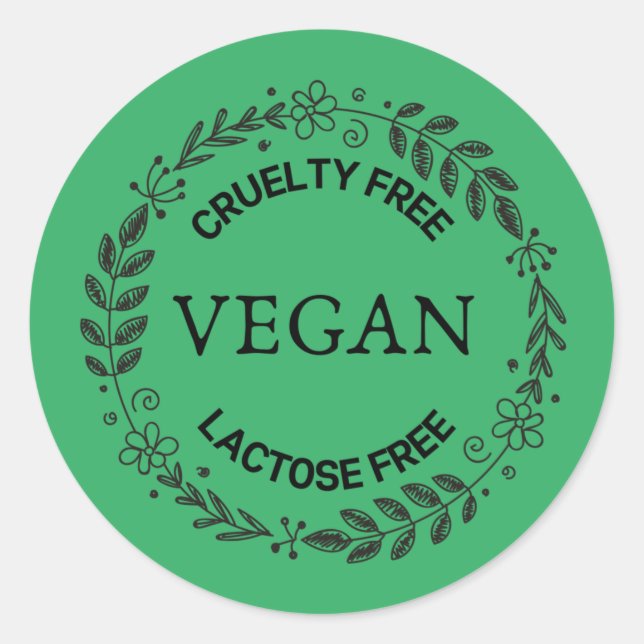 Veganer Lacatose-freier Aufkleber (Vorderseite)