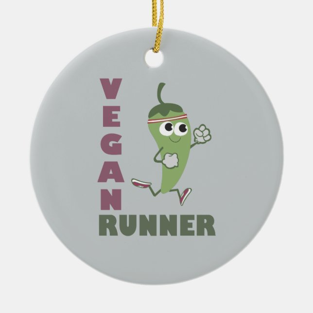 Veganer Läufer - Laufpfeffer Keramikornament (Vorne)