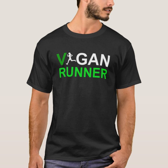 Veganer Läufer veganer Sportdesign T-Shirt (Vorderseite)