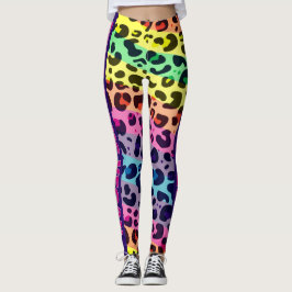 Veganer, lebendiger Regenbogendruck Leggings