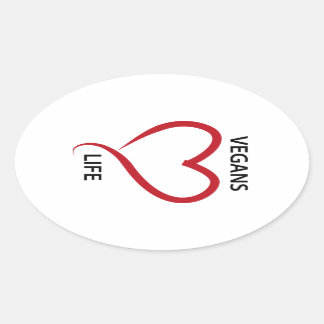 Veganer Liebe Ovaler Aufkleber