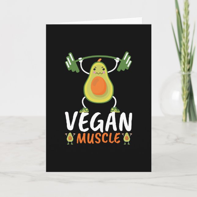 Veganer Muskel Körpergeschenk für Gewichtszunahme  Karte (Vorderseite)