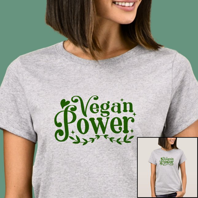 Veganer Power - auf Light Gray T-Shirt (Von Creator hochgeladen)