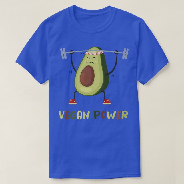 Veganer Power Avocado Gym Workout Fitness T-Shirt (Design vorne)