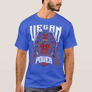 Veganer Power Fitness Stärke Muskel-Gorilla-Affe T-Shirt