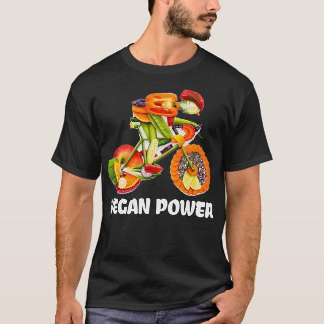 Veganer Power Funny Veggie Racing Cyclist Vegetari T-Shirt (Vorderseite)