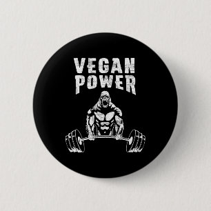 Veganer Power Gorilla Bodybuilding Gym Workout Des Button