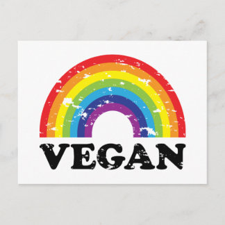 Veganer Regenbogen Postkarte