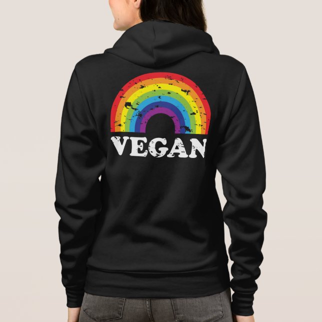 Veganer Regenbogen-Zip-Up-Hoodie Hoodie (Rückseite)