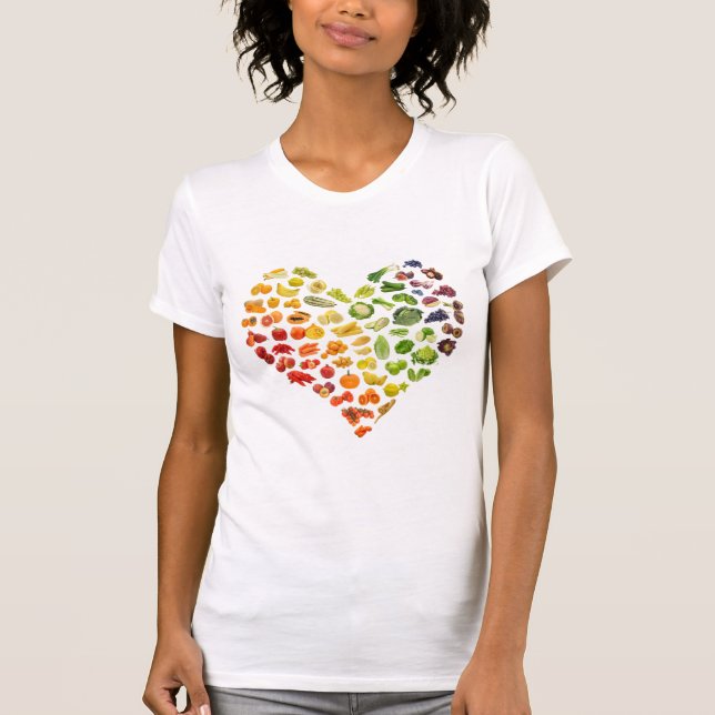 Veganer Regenbogenfokus Pflanze auf Basis von Rohn T-Shirt (Vorderseite)
