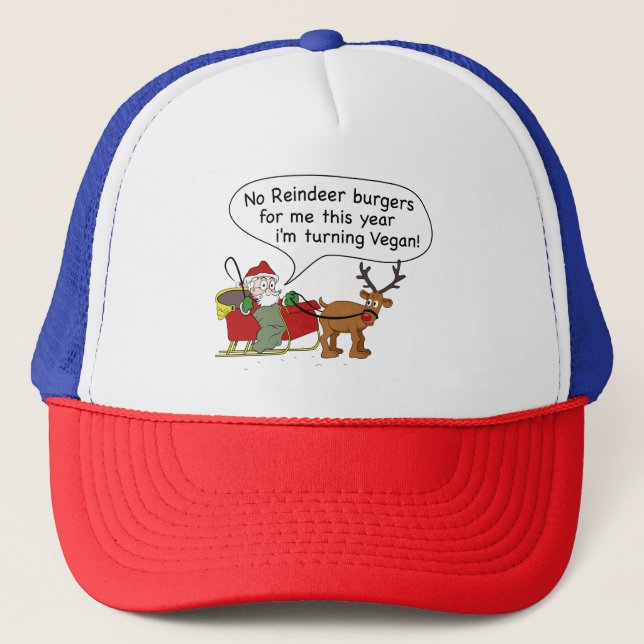 Veganer Santa Santa Santa Santa Santa Truckerkappe (Vorderseite)