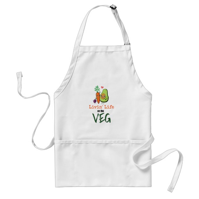 Veganer Spaß Leben auf dem Veg Zitat Schürze (Vorne)