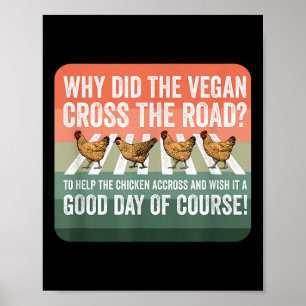 Veganer Tag Hühner Gemüsepflanze Pflanze Basierend Poster