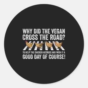 Veganer Tag Hühner Gemüsepflanze Pflanze Basierend Runder Aufkleber