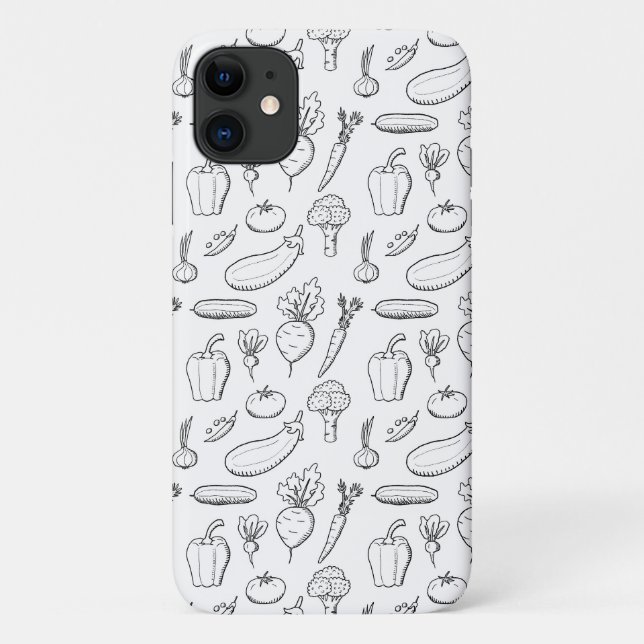 Veganer Telefonkasten - Doodle-Gemüsegeschema Case-Mate iPhone Hülle (Rückseite)