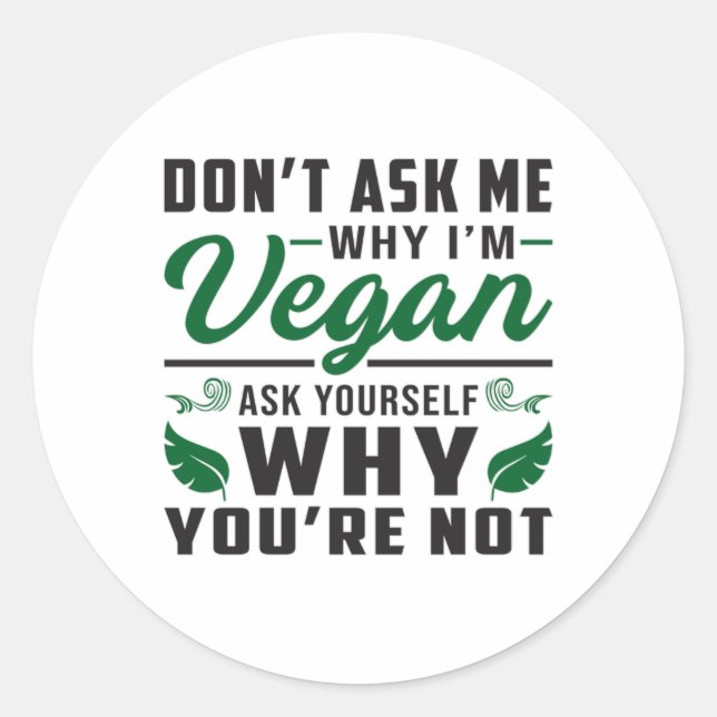 Veganer Veganismus Tierrechte Veggie Geschenk Idee Runder Aufkleber (Vorderseite)