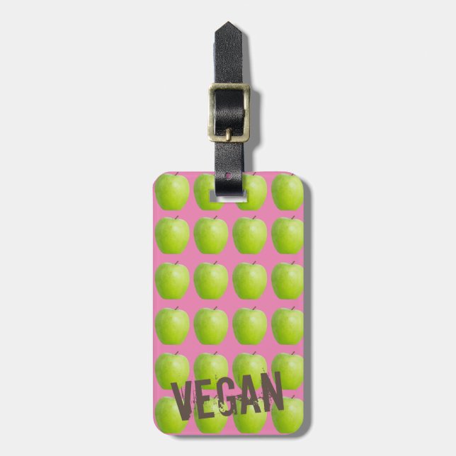 Veganes Apfelmuster für Vegetarier-Liebhaber Gepäckanhänger (Vorderseite vertikal)