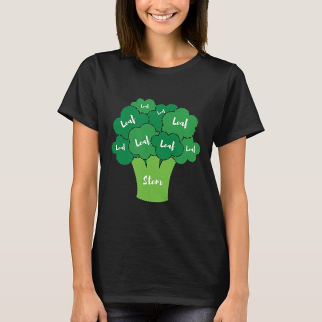 Veganes Brocolli Schneidet Butchers Diagramm T-Shirt (Vorderseite)