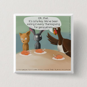 Veganes Erntedankfest Lustig Button