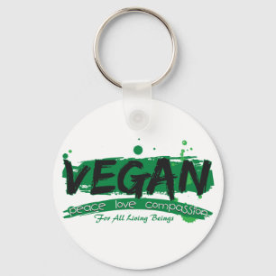 Veganes FriedensLiebe-Mitleid Schlüsselanhänger