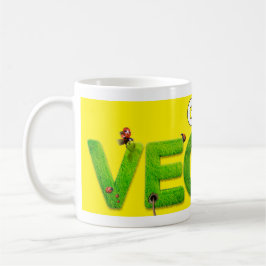 Veganes Gelb und Grün Kaffeetasse