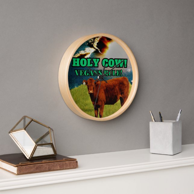 Veganes Geschenk, Kuh Lover's Geschenk! Gövine Bov Uhr (Büro)