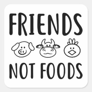 Veganes Geschenk, Vegan, lustig Vegan, Freunde nic Quadratischer Aufkleber