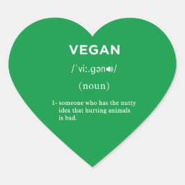 veganes Grün Herz-Aufkleber