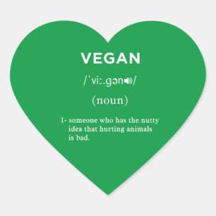 veganes Grün Herz-Aufkleber