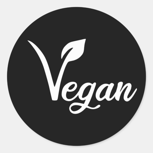 Veganes Kennzeichen, Runder Aufkleber (Vorderseite)