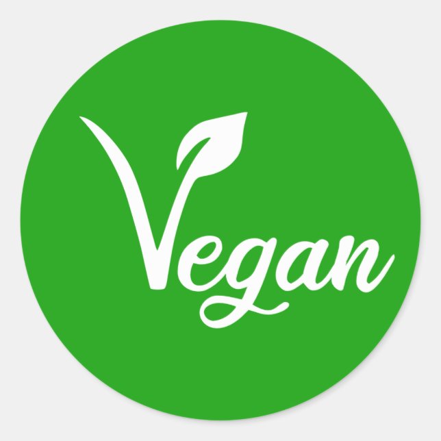 Veganes Kennzeichen, Runder Aufkleber (Vorderseite)