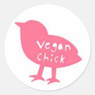 Veganes Küken-runde Aufkleber
