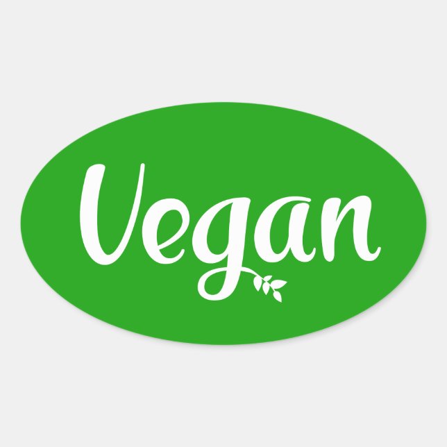 Veganes kulinarisches Etikett Ovaler Aufkleber (Vorderseite)