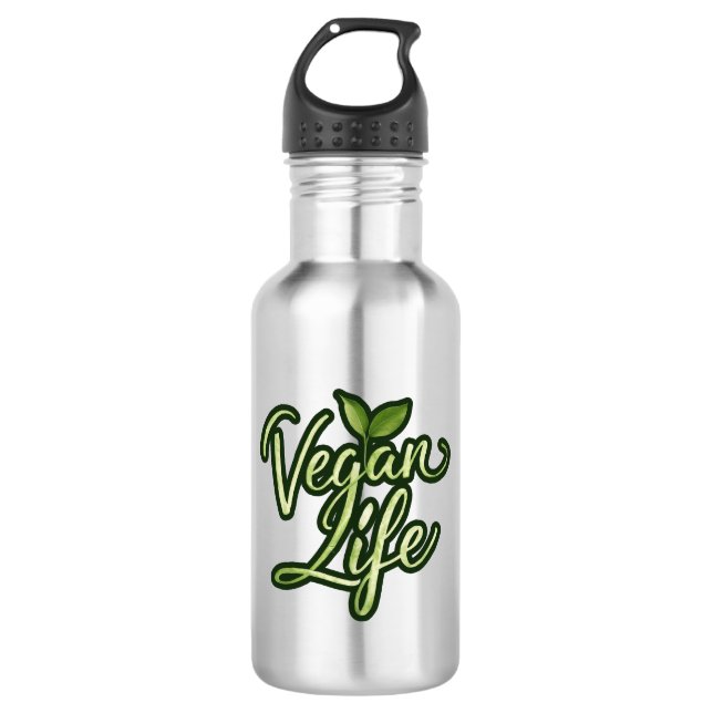 Veganes Leben Edelstahlflasche (Vorderseite)