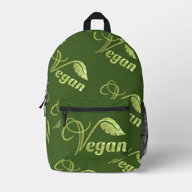Veganes Logo-Leaf Bedruckter Rucksack (Vorderseite)