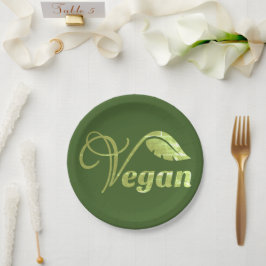 Veganes Logo-Leaf Pappteller