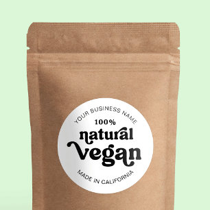 Veganes, modernes Retro Natural Food Bakery Label Runder Aufkleber