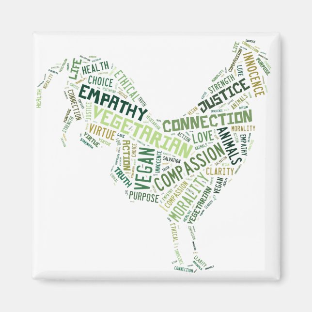 Veganes Mosaik Magnet (Vorne)