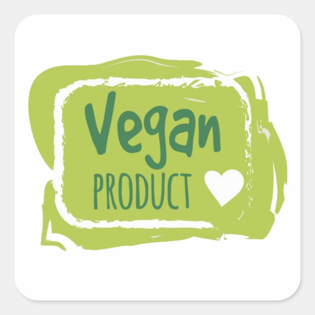 Veganes Produktetikett Quadratischer Aufkleber (Vorderseite)