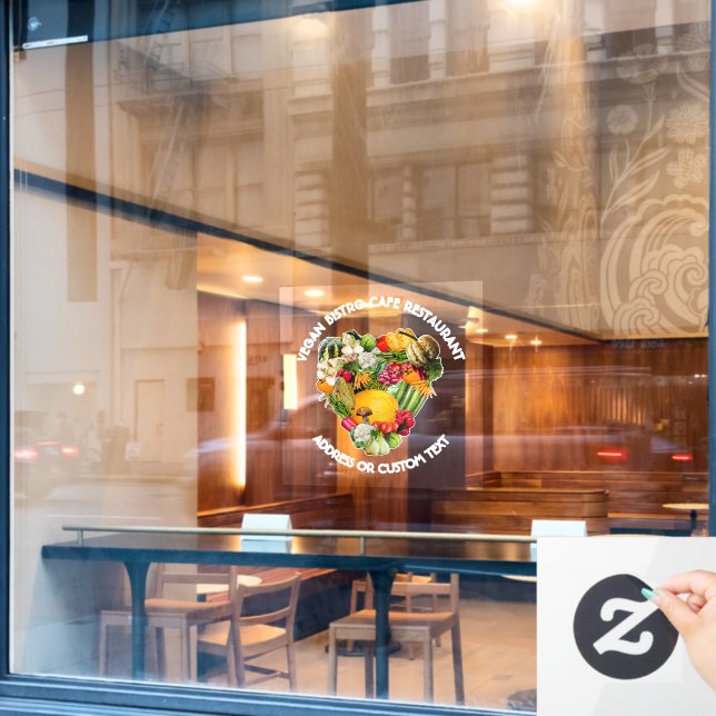 Veganes Restaurant Café oder Bistro Besitzer Fensteraufkleber (Café-Fenster)